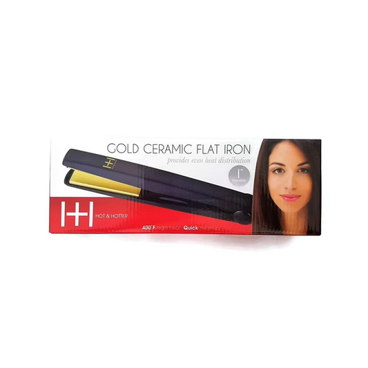 HOT HOTTER GOLD CERAMIC FLAT IRON 1"
