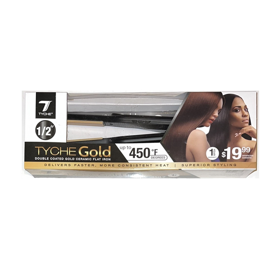 TYCHER GOLD FLAT IRON 1/2" CERAMIC